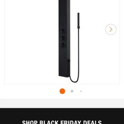 Ellington 59 in. H x 6 in. W 4-Jet Shower Panel System with Adjustable Round Head and Hand Shower Wand in Matte Black