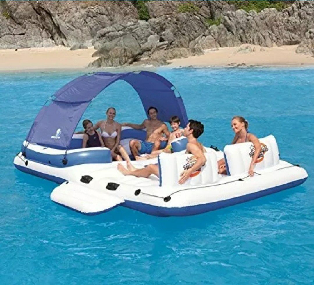 Bestway CoolerZ Tropical Breeze Floating Island 6-8 Person Raft With Accessories