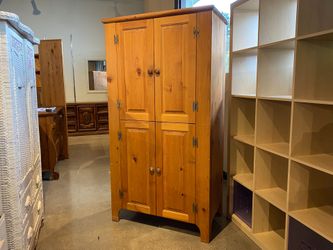 Tall Knotty Wood Armoire