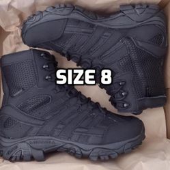 New Men's Merrell Tactical Waterproof Side-Zip Boot, Black , Size 8