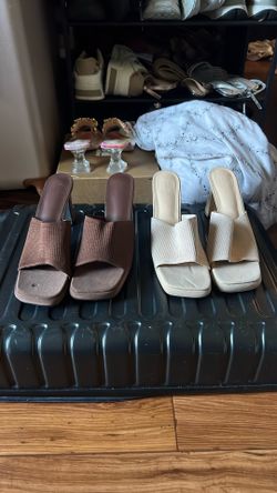 Brown And Beige Heels 