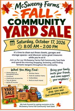 McSweeny Farms Community Wide Yard Sale