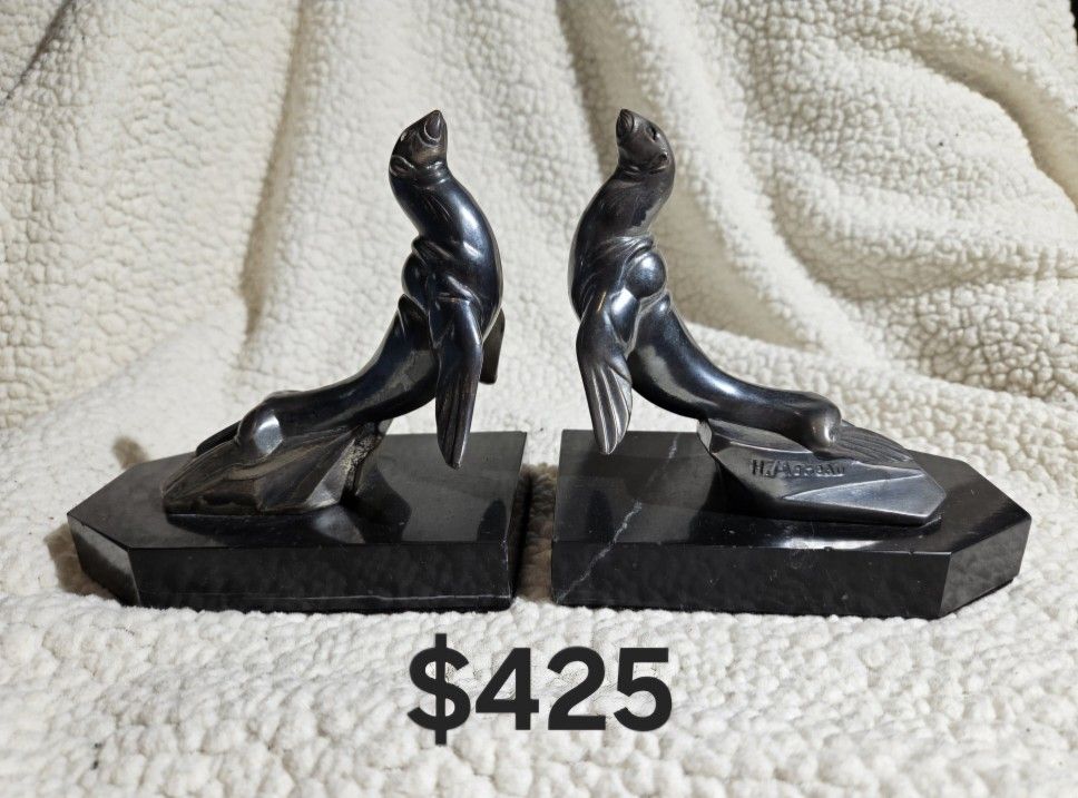 Antique Art Deco Bookends- 3 Sets