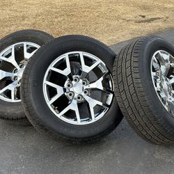 Chrome 20" GMC Sierra 1500 Honeycomb wheels 6x5.5 rims 275/60R20 tires Yukon Tahoe Silverado Escalade Suburban