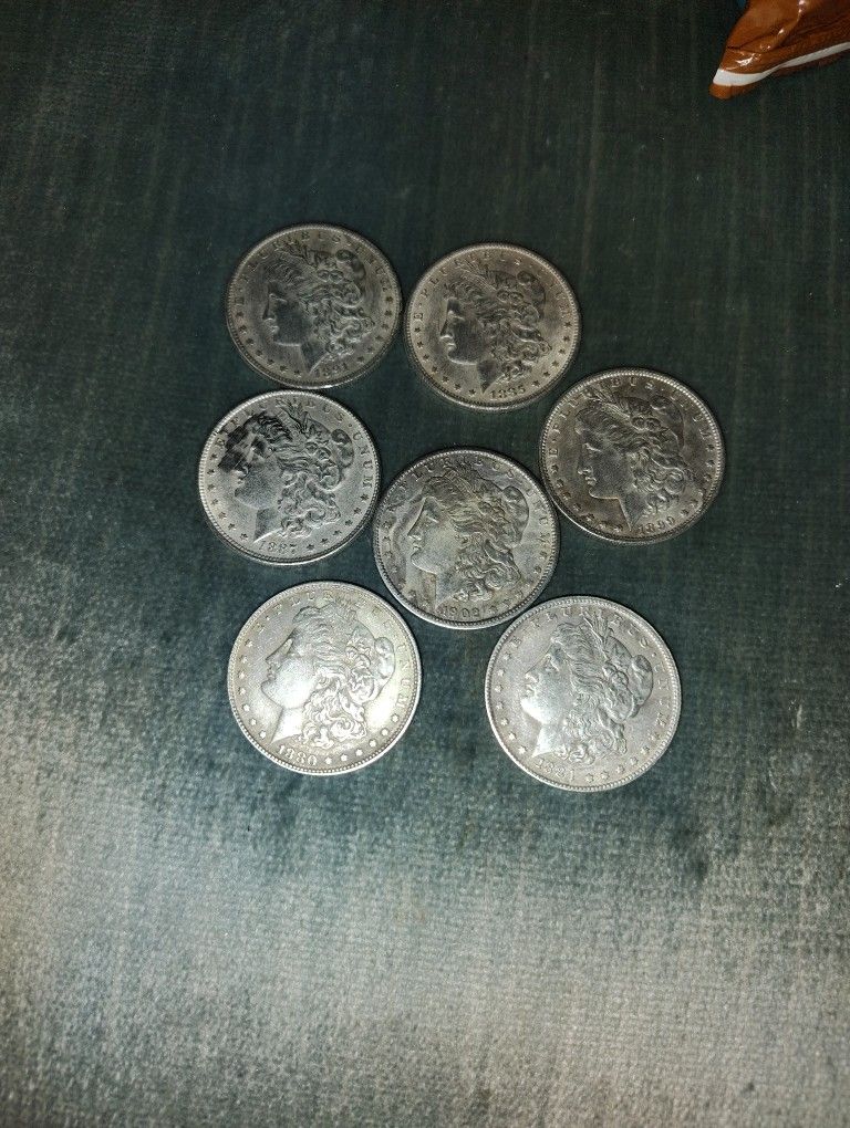 Coins Silver Morgan Dollar 9 Of Them