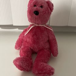 2003 Sherbet Ty Beanie Baby HOT PINK BEAR LIGHT PINK Ribbon