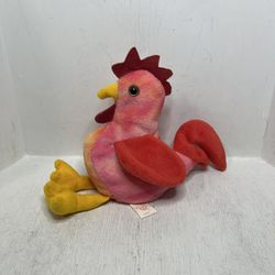Rare Vintage Ty Beanie Babies Strut the Rooster 2nd Generation 1996 with Errors