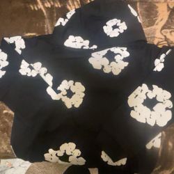 Black Denim Tear Hoodie Size Small