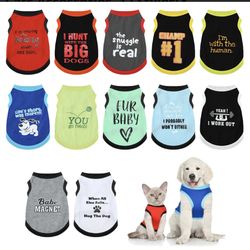 12 Pieces Dog Shirts Pet Printed Clothes
