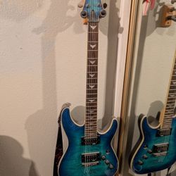 Schecter Guitar Research Omen Extreme-6 Electric Guitar Ocean Blue Burst