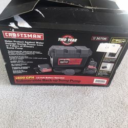 Craftsman Backup Sump Pump - New