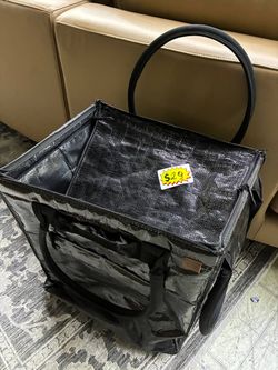 Large Black Insulated Tote Bag
