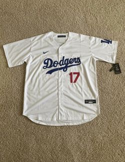 Los Angeles Dodgers #17 Large White Jersey Shohei Ohtani