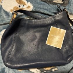 Blue Michael Kors Leather Handbag and Matching Wallet 
