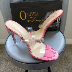 Hot Pink Snake Heels