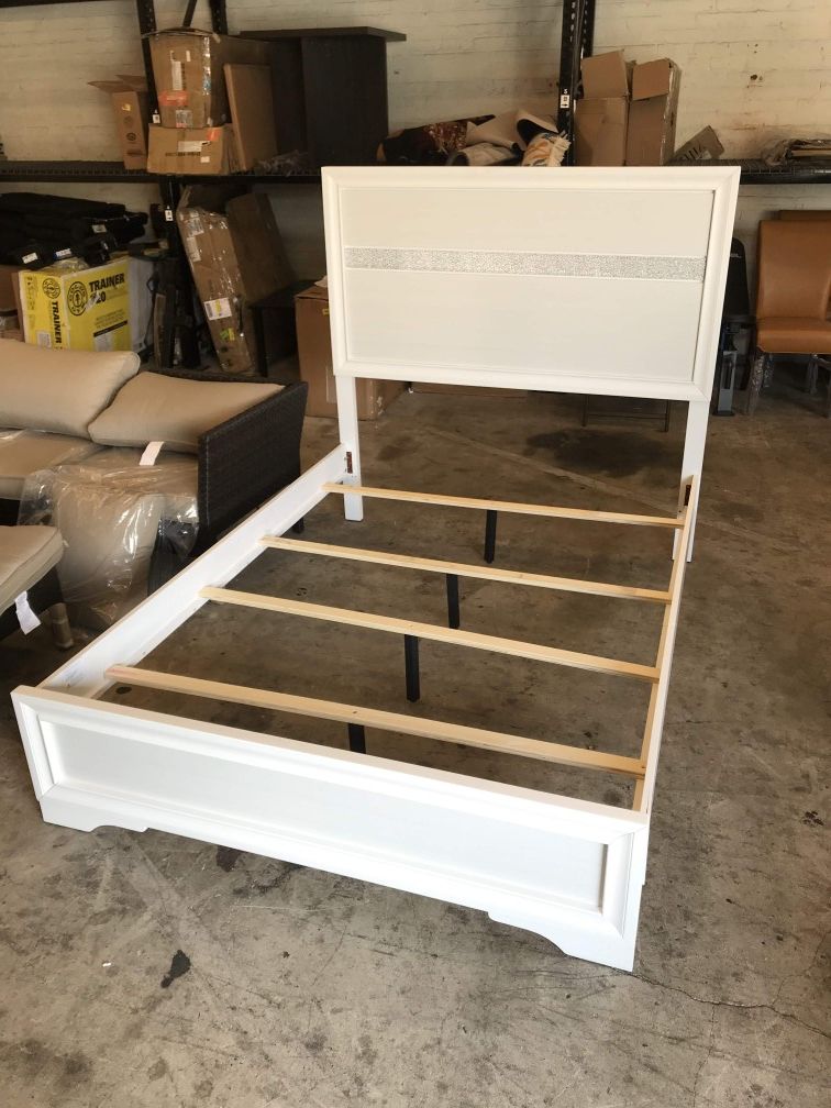 FULL size white platform bed frame