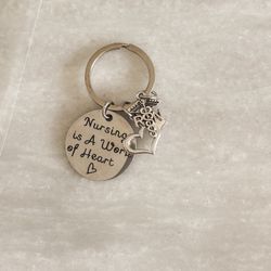 Nurse Metal Charm Keychain