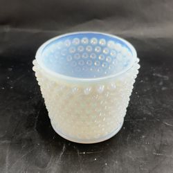 Vintage White Moonstone Opalescent Hobnail Votive Holder