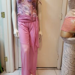 JEANI PANTS & FLOWERED CORSET LG