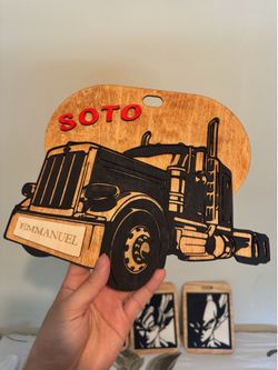 Custom Layered Wood Semi-Truck Wall Art Sign