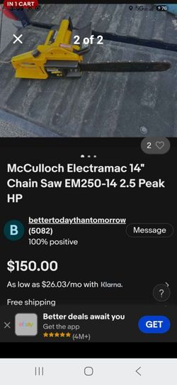 McCulloch Electramac 14" Chainsaw EM250-14
