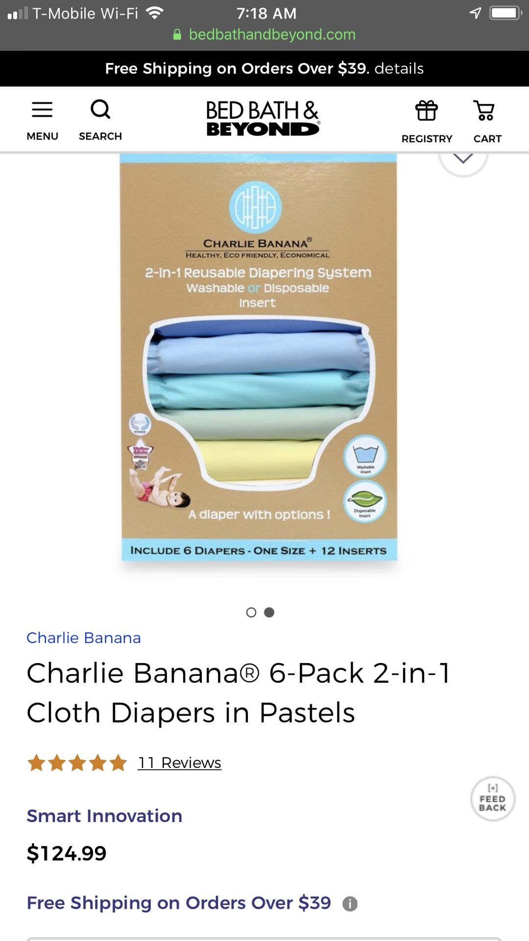 Charlie banana diapers - 12 pack - one size fits newborn-size6