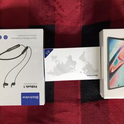 Blackview A100 Gray Smartphone, R5 Black Smartwatch, FitBuds1 Wireless Earbuds