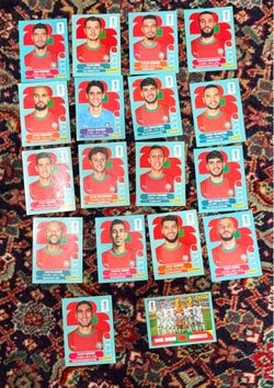 WORLD CUP 2026 PANINI STICKER  MOROCCO SOCCER TEAM. LOT OF 18 STICKERS.BRASIL EDITION