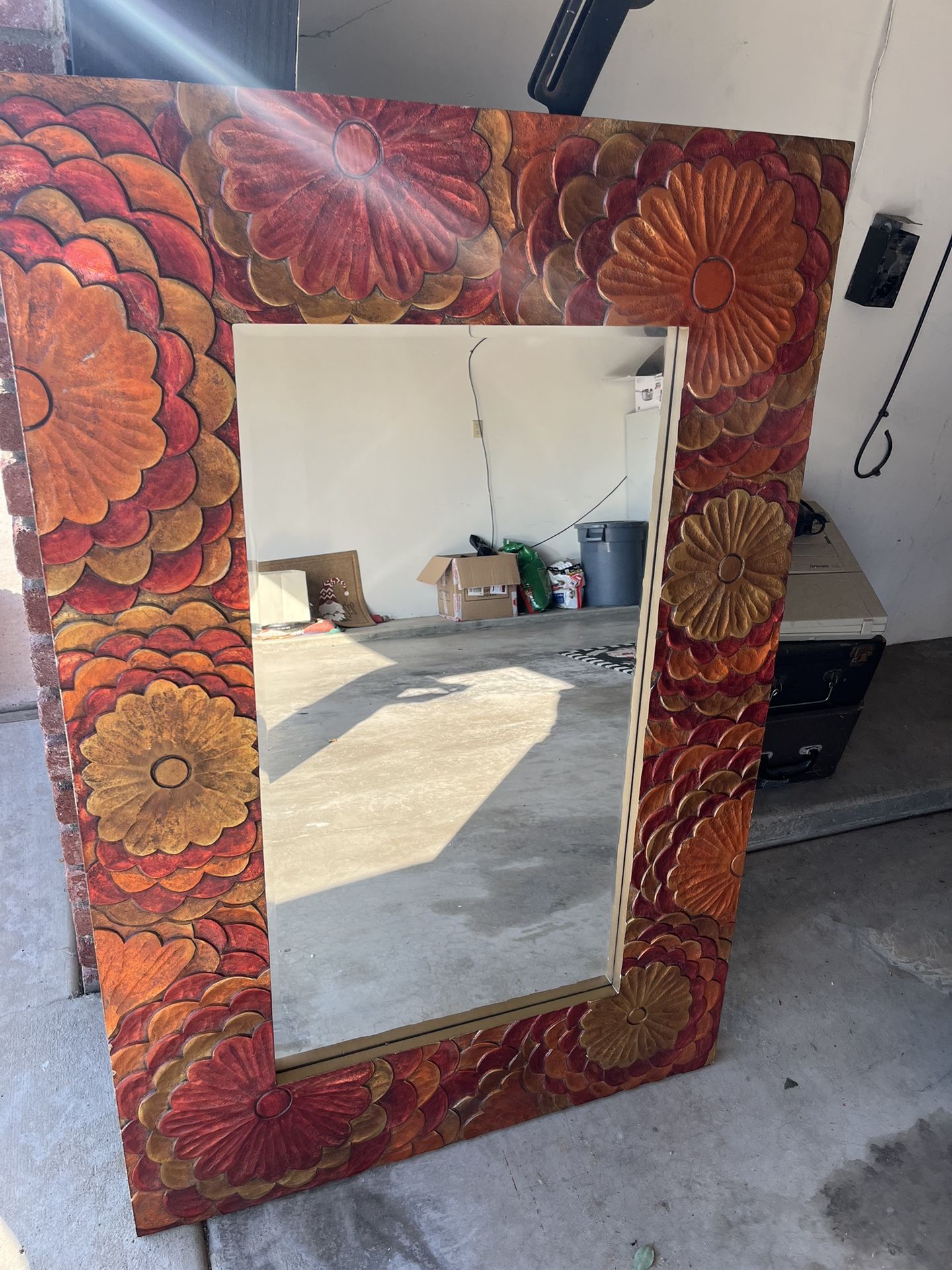 Pier One Import-Colorful Flower Framed Mirror