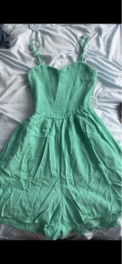 Aero Mint Green Smocked Romper