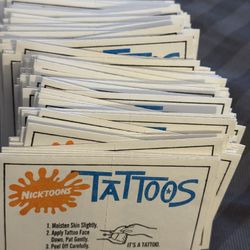 Lot Of 107 1993 Topps Nickelodeon Nicktoons temporary tattoos Ren Stimpy Rugrats