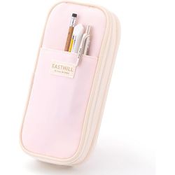 EASTHILL Big Capacity Pencil Case Large Pencil Pouch Stationery Pen Bag for Teen Girls-Pink
