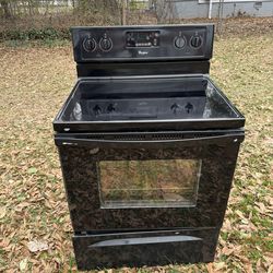 Whirlpool Black Glass Top Stove  *WARRANTY&DELIVERY*l