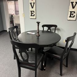 Brand New Black Round Dining Table With 4 Chairs
