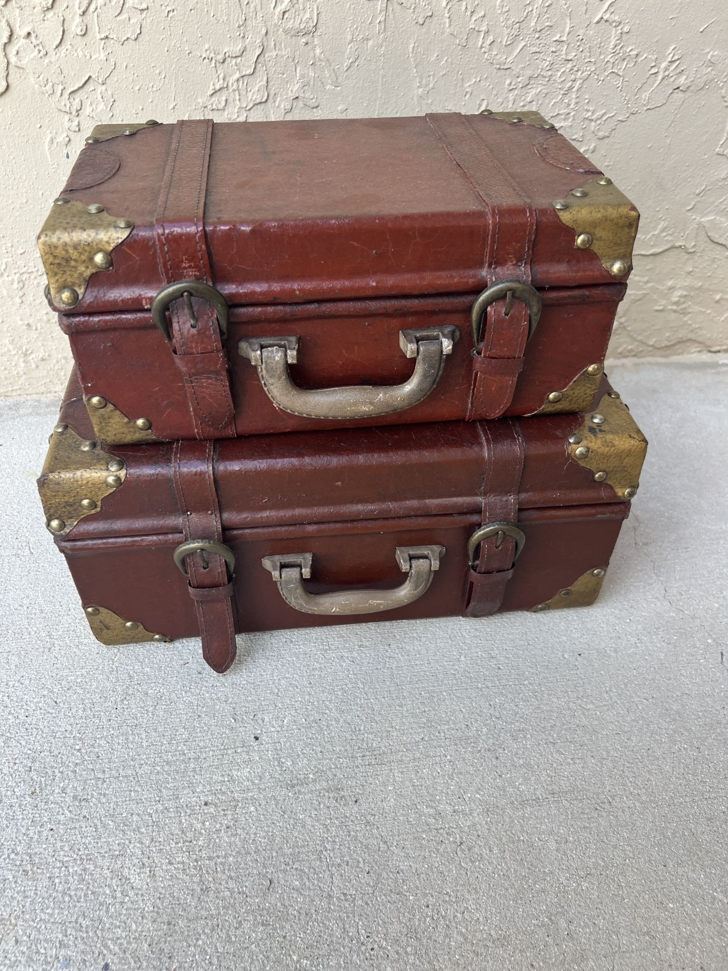 Vintage train travel trunks collector's find. Use For Decor