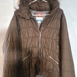 Columbia Thermal Coil Brown Hooded Coat / Jacket - size L