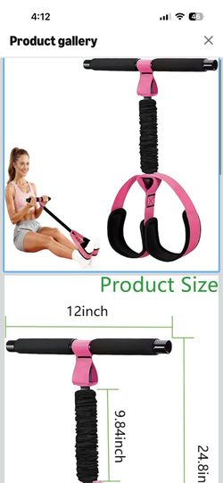 Portable Pedal Resistance Band with Handles, Foot Pedal Exercise Band for Home Workout, Full Body Resistance Trainer for Abs, Arms, Legs and Core