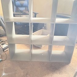 9-Cube Grey Storage Unit - Great Condition