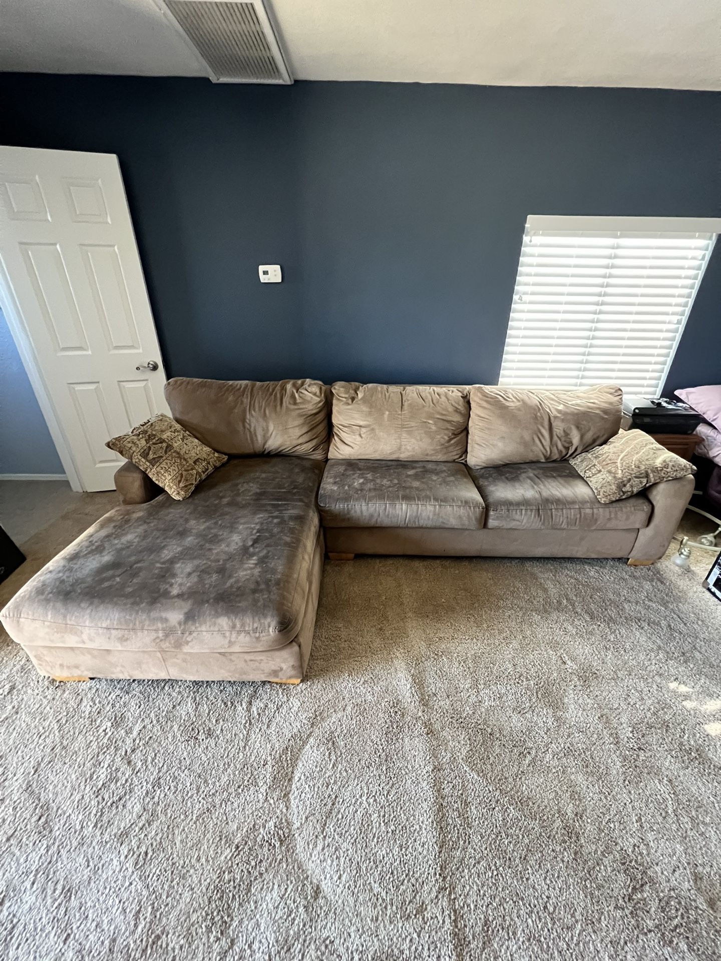 Brown Suede Sleeper Sofa