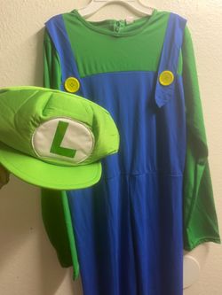 Luigi Halloween Costume with Hat adult size Medium