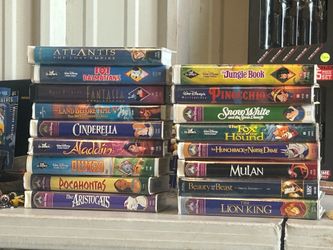 Disney VHS in original plastic case. 75 for all. Must buy the set. 17 movies total