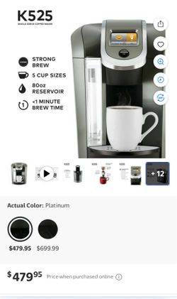 Keurig K525 2.0 Plus Series Coffee Maker - Platinum/Grey