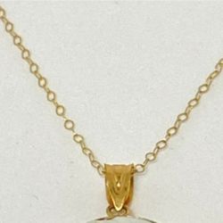 10KT GOLD MOTHER/CHILD CAMEO NECKLACE &JEWELRY BOX 