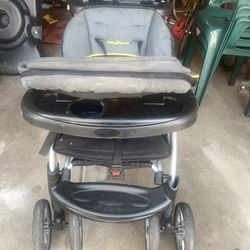 Dual Seat Stroller Baby Trend Foldable Like New Black