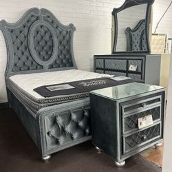 Complete Elegant Queen Bedroom Set With Mattress/boxspring For Low Blowout Price Of  $1500