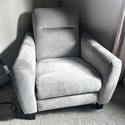 DANIA Microsuede Gray Power Recliner