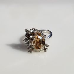 Swarovski Crystal Ring, Free Size, Nickel free,  Rhodium plated 