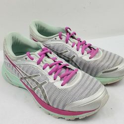 Asics Womens Dynaflyte T6F8Y Gray Pink Running Shoes Sneakers Size 8