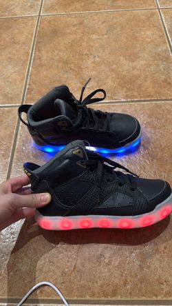Skechers Energy Lights 2.0 Kids Black Light-Up Mid-Top Sneakers (Rechargeable)