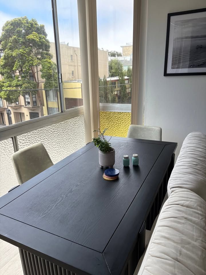 Black 58in Dining Table